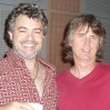 Pianist Bryan Pezzone (left) and guitarist John Goux; LAZYBONES sessions.